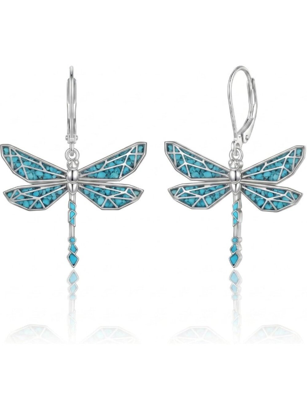 Stylish Dragonfly Dangle Earrings for Women - Leverback Jewelry Gift, Gradient